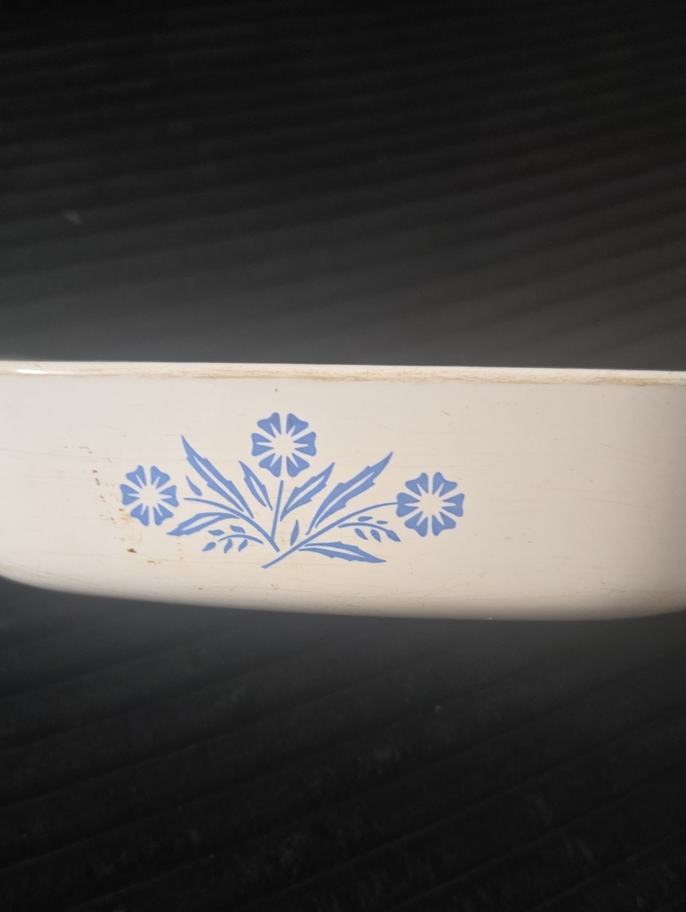 Corningware White Ceramic Dish with Blue Floral Design 8x8